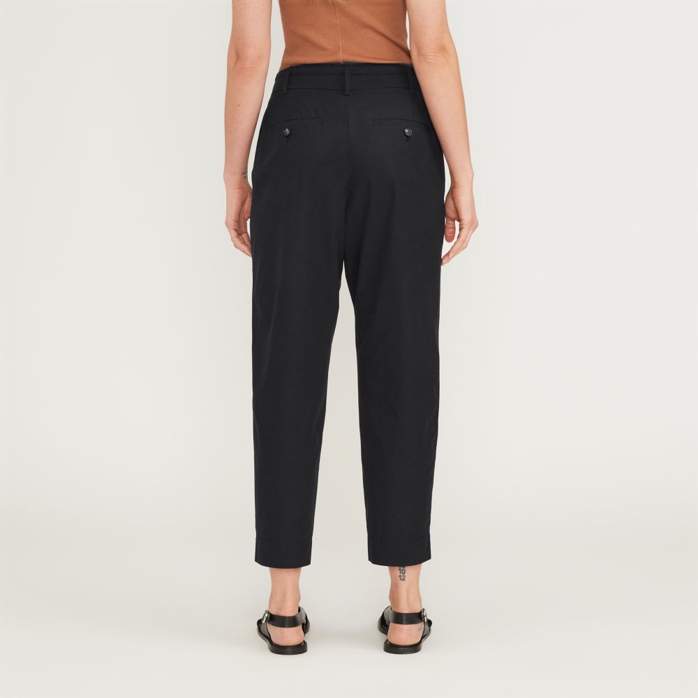 womens-poplin-pleated-taper-pant-black