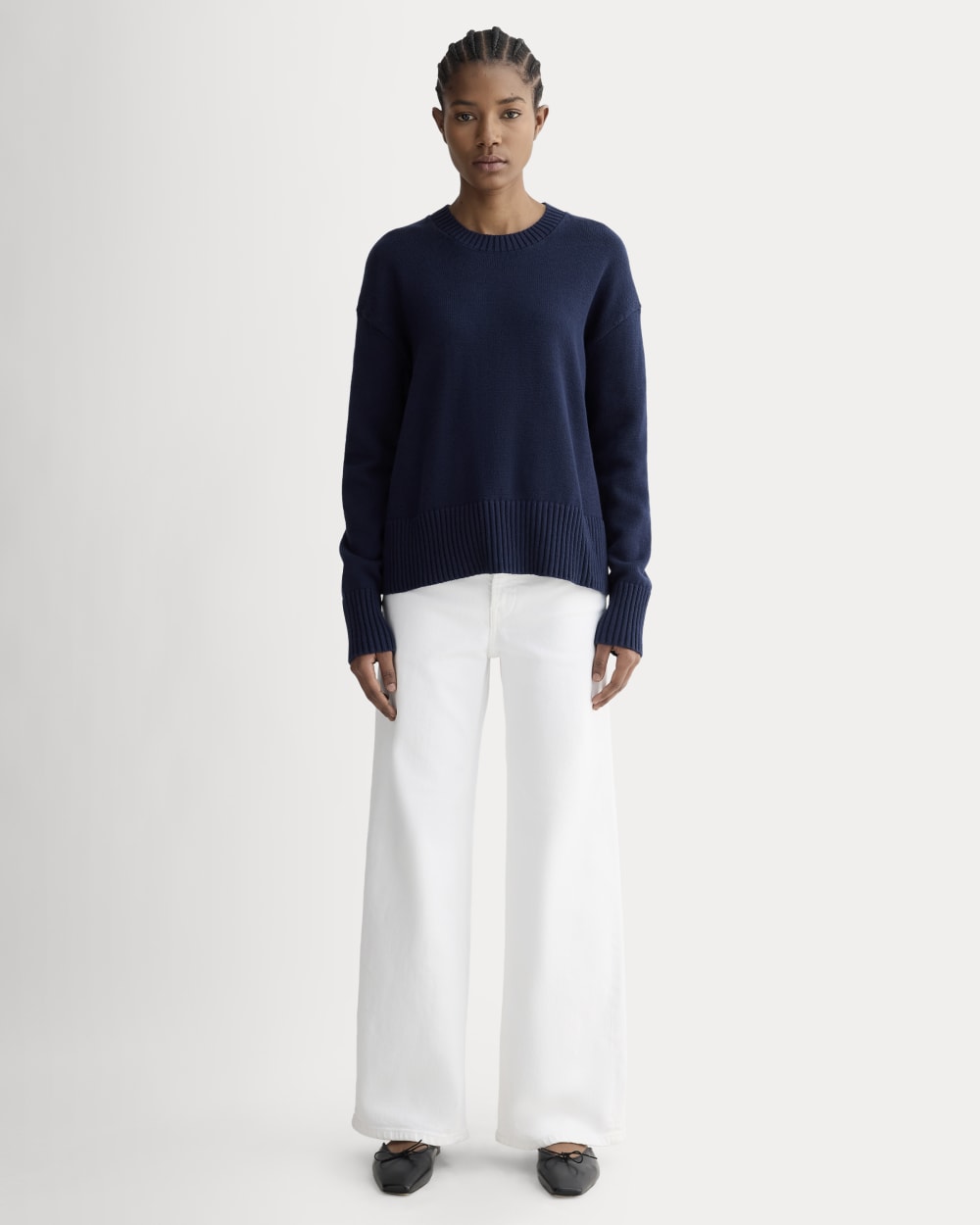 The Boxy Sweater in Everyday Cotton | Navy – Everlane