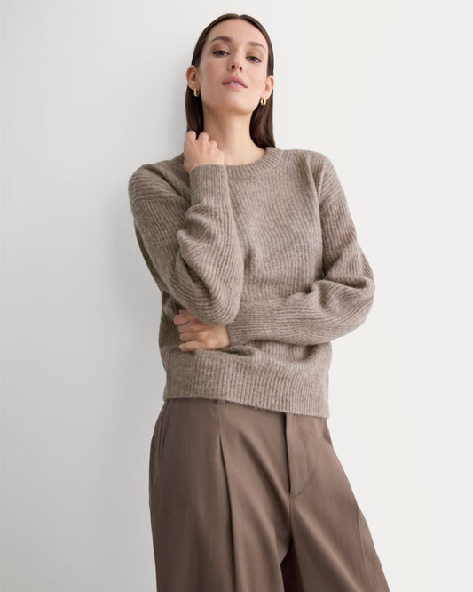 womens-alpaca-ribbed-cocoon-crew-taupe-melange | primary