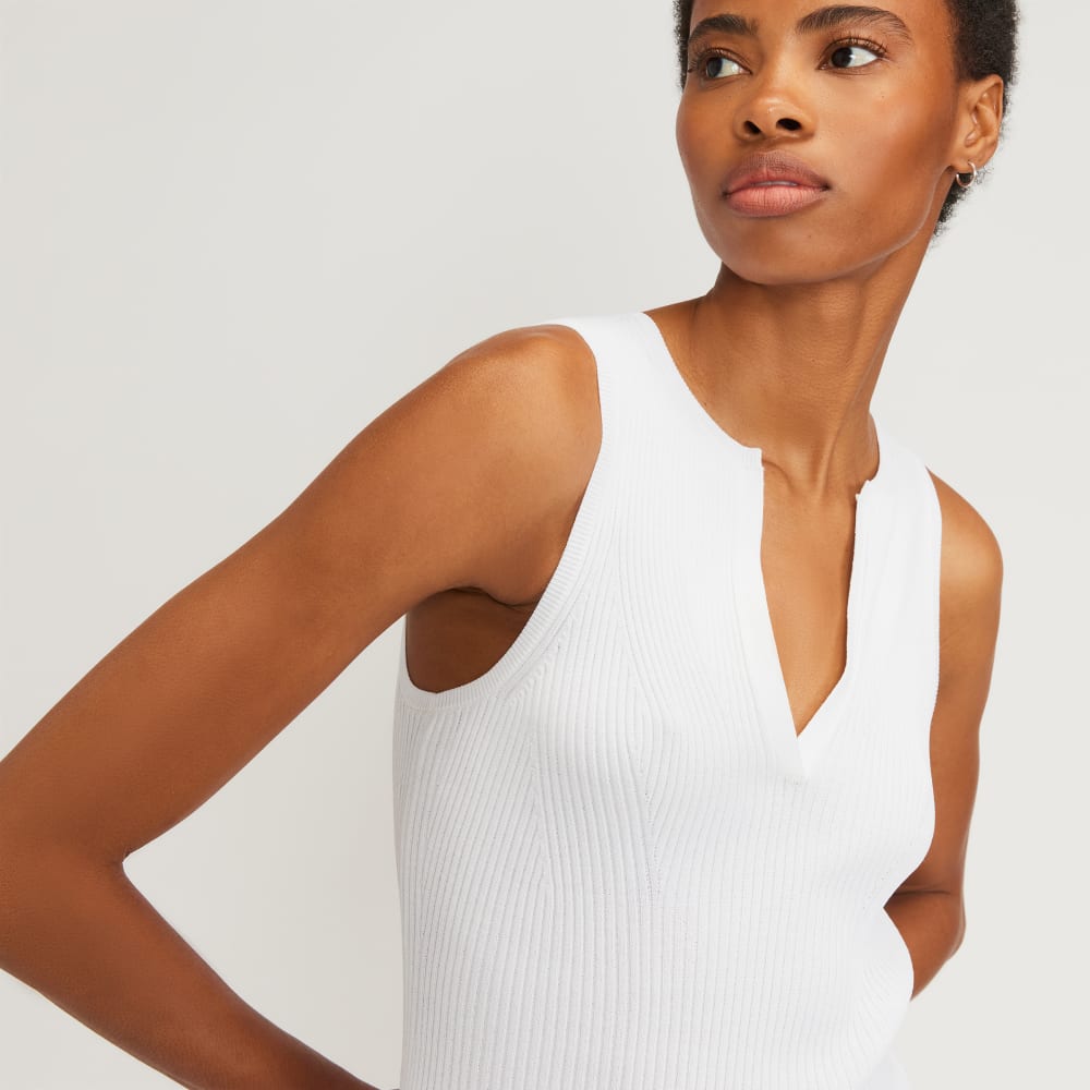 The Ribbed Cutaway Tank | White – Everlane