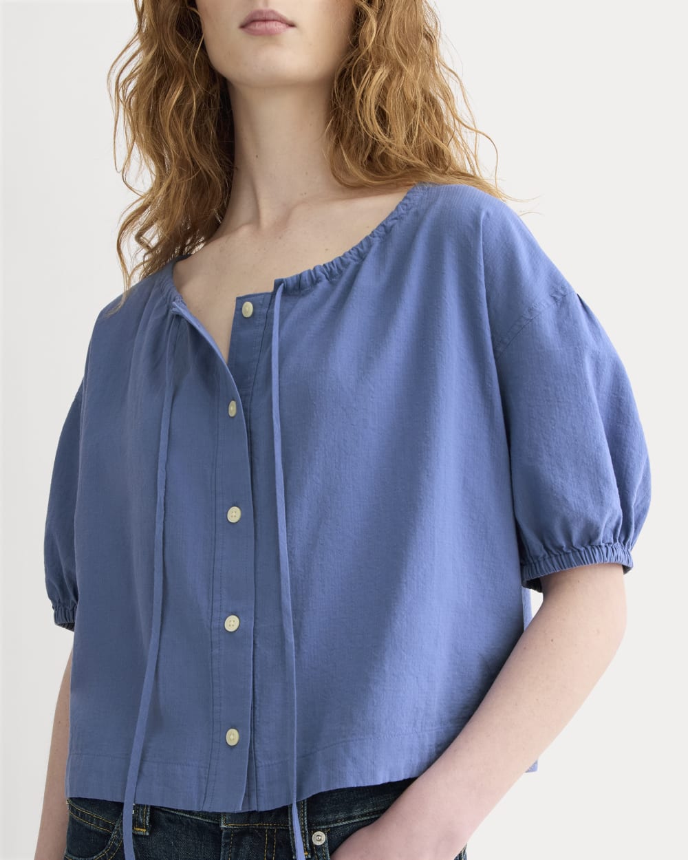 womens-gauze-button-up-soft-cobalt
