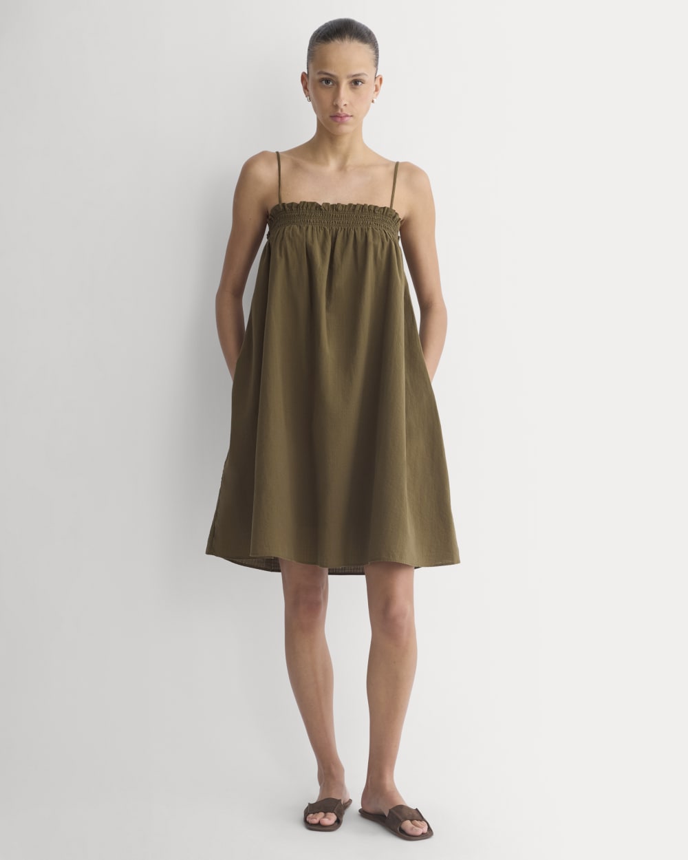 womens-gauze-smocked-dress-beech | primary