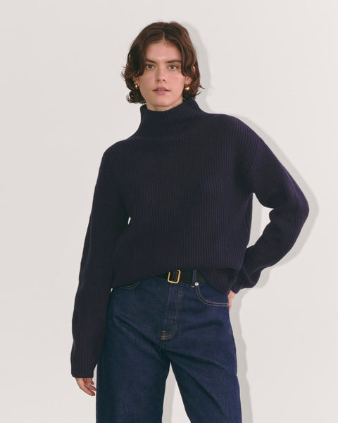トップス phere / Bootis wool turtleneck tops The Fisherman Turtleneck in Wool Cashmere | Navy – Everlane