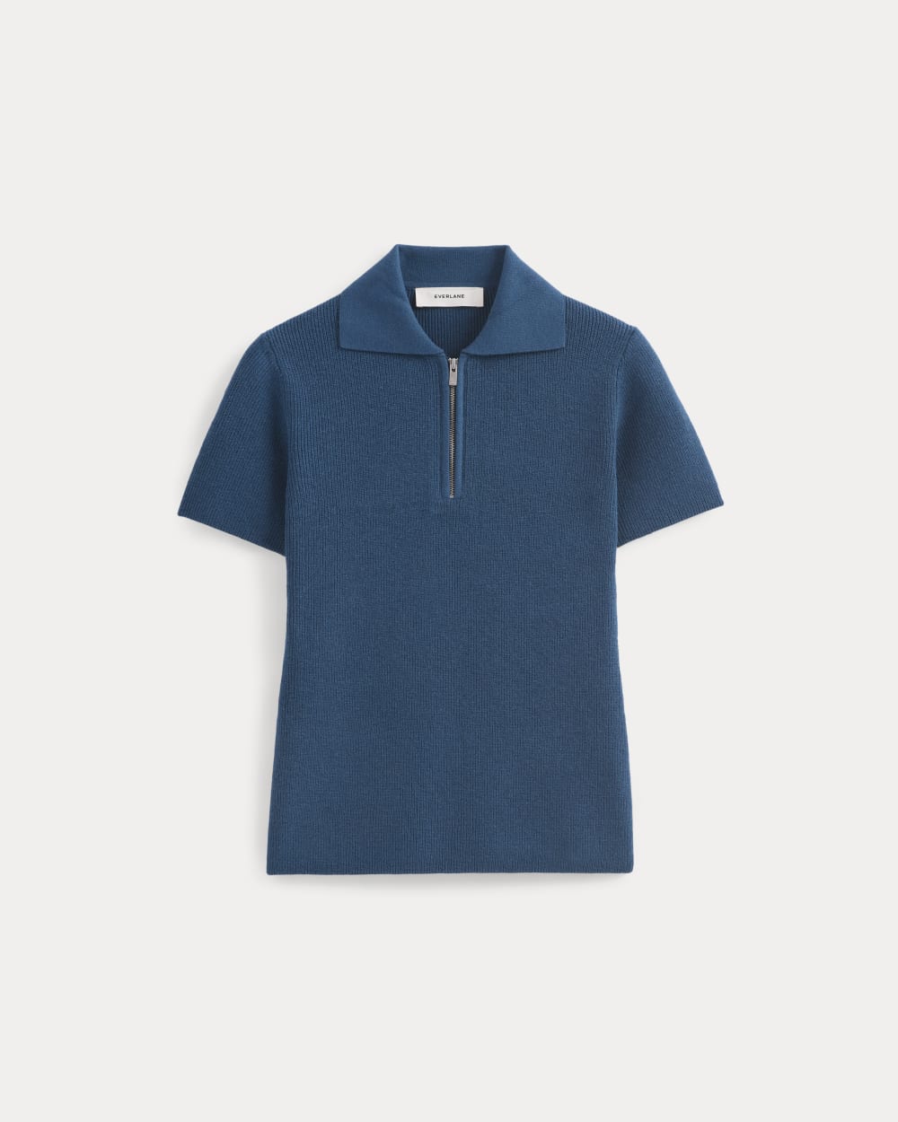 womens-knit-quarter-zip-polo-estate-blue | alt