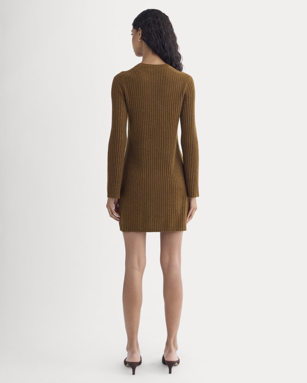 Everlane Cashmere Long-Sleeve Mini Dress In Heathered Toffee, Size XS Everlane Cashmere Long-Sleeve Mini Dress In Heathered Toffee, Size XS